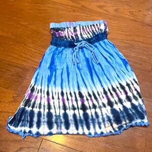 Uluwatu Size Medium M Tube Mini Blue Tye Dye dress lot5691